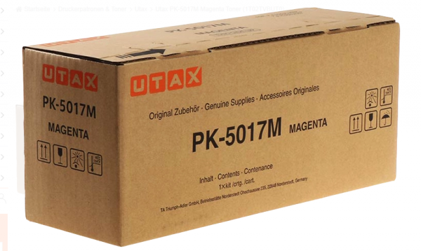 UTAX PK-5017M Toner Magenta für Utax P-C3062DN Utax P-C3066i 1T02TVBUT0
