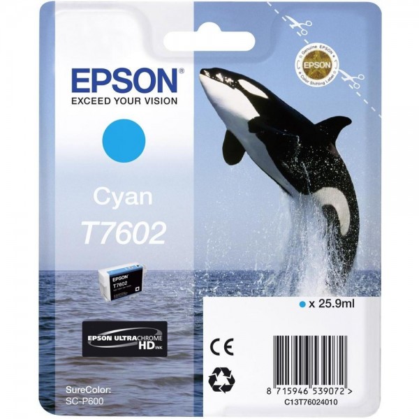 Epson Tintenpatrone T7602 Cyan für SureColor SC P600