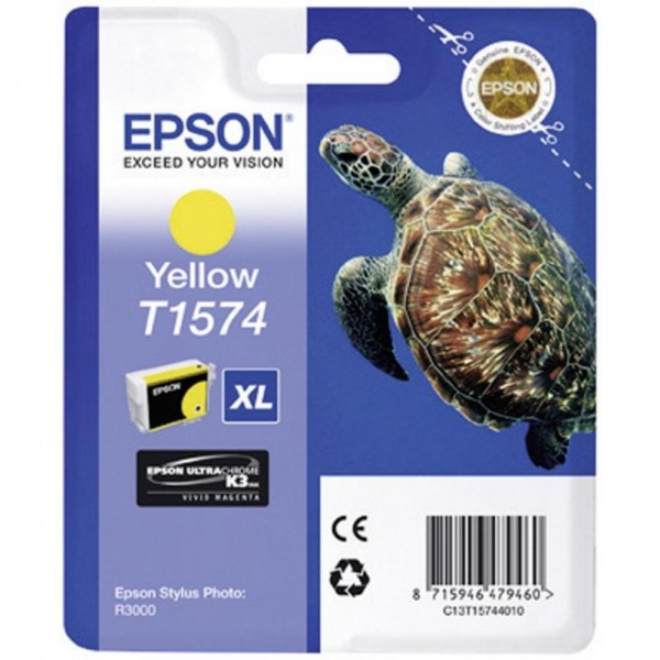 Epson Tintenpatrone T1574 XL Yellow für Stylus Photo R3000