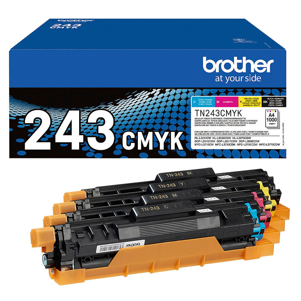 Brother TN243 Standard CMYK Toner Multipack (1,000 Pages* each)