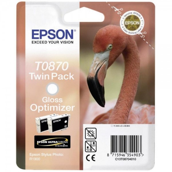 Epson Tintenpatrone T0870 Gloss Optimizer Doppelpack für Stylus Photo R1900