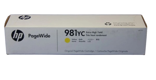 HP 981YC Tinte Yellow Extra High Yield L0R19YC HP PageWide 556dn 586dn ES58650