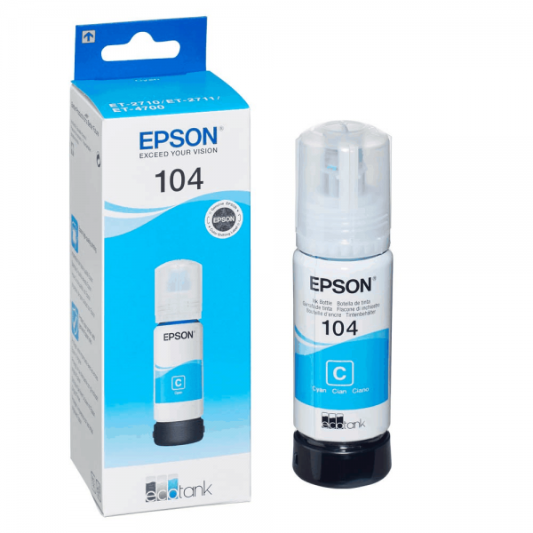 Epson Tinte 104 cyan C13T00P240 für EcoTank ET-2710 ET-2711 ET-2712 ET-2714