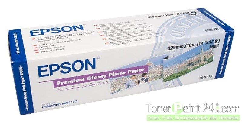 Onhandig Monopoly Kaal EPSON S041379 Premium glänzend FotoPapier inkjet 250g/m2 329mm x 10m 1 Rolle  1er-Pack | Toner Tinte Druckerzubehör Original!