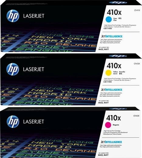 HP 410X Toner 3-Pack Cyan Magenta Yellow CF252XM LaserJet Pro M452 M477