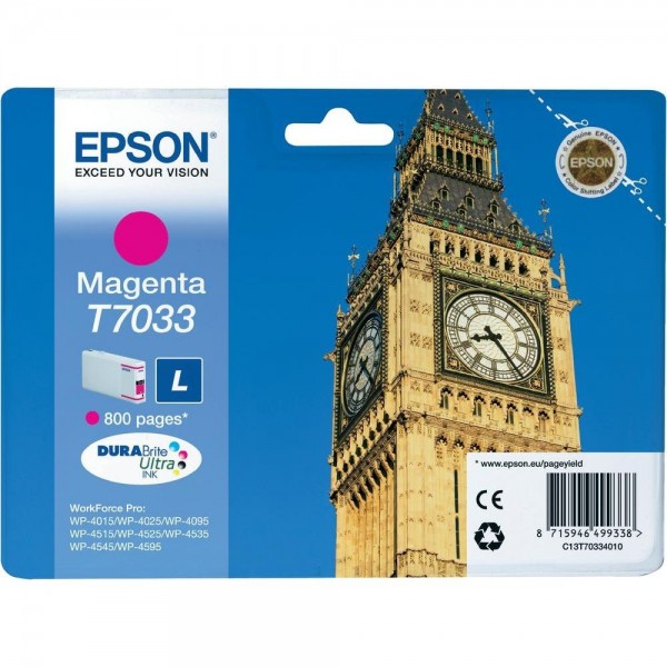 Epson Tintenpatrone T7033 Magenta L für WorkForce Pro WP-4015 WP-4025 WP-4095