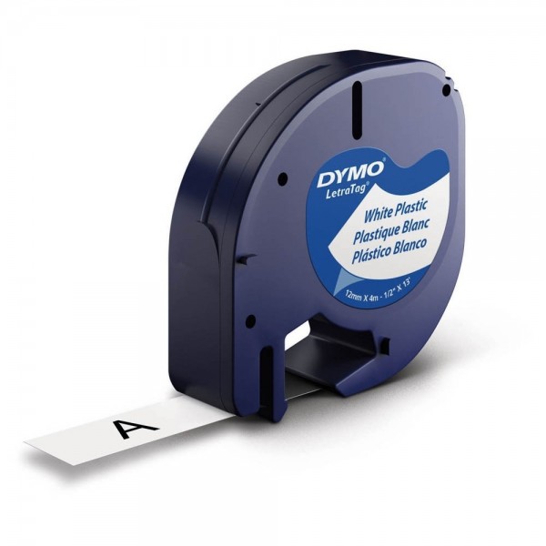 Dymo Schriftband LetraTag 91221 12mm x 4m schwarz auf weiß S0721660