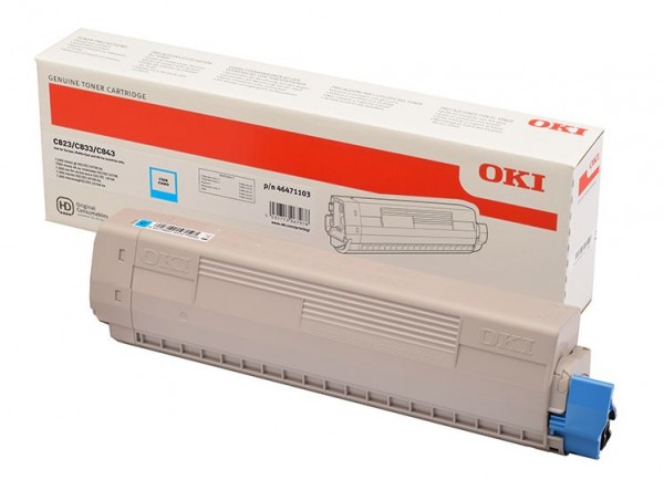 OKI C800 Toner Cyan OKI C823N OKI C833DN OKI C843DN 46471103 7.000 Seiten