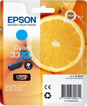Epson Tintenpatrone T33XL Cyan Expression Premium XP-530 XP-630 XP-635 XP-830