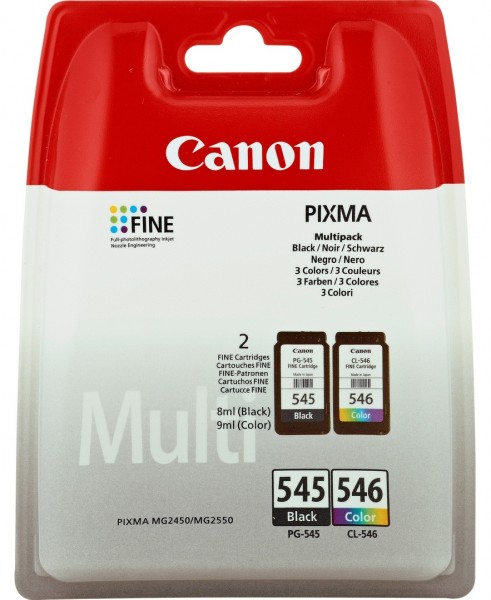 Canon Tinte Multipack PG-545 / CL-546 für IP2850 MG2550 MG2950 MG3050