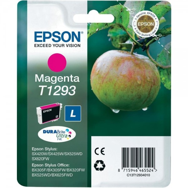 Epson Tinte Apfel Magenta T1293 für SX420W SX525WD SX620FW BX305F