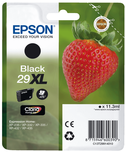 Epson Tinte Erdbeere 29XL Black Claria Epson Home XP-235 XP-335 XP-435