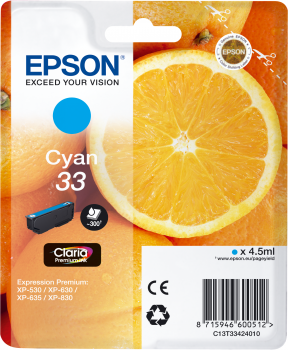 Epson Tintenpatrone T33 Cyan Expression Premium XP-530 XP-630 XP-635 XP-830