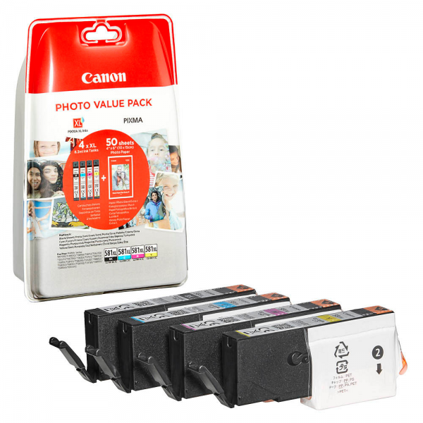 Canon Tinte Multipack CLI-581XL CMYk Canon PIXMA TR7550 TR8550 TS6150 TS6151 TS8350 TS9550 2052C004