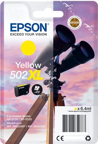 Epson 502XL Tinte Yellow C13T02W44020 Expression Home XP-5100 XP-5105 WorkForce WF-2860DWF WF-2865DW