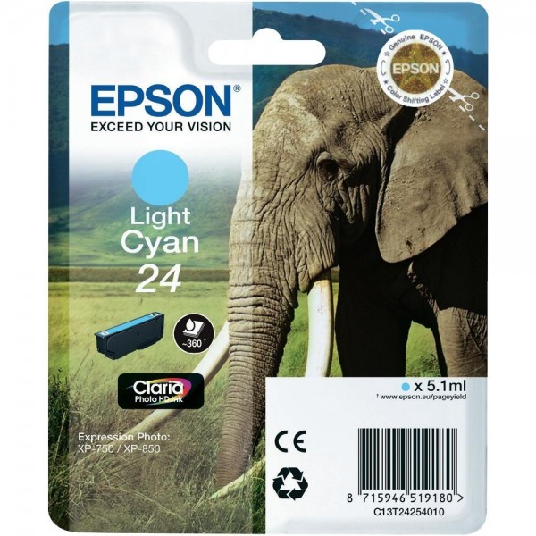 Epson Tintenpatrone 24 Light Cyan für Expression Photo XP-750 XP-850