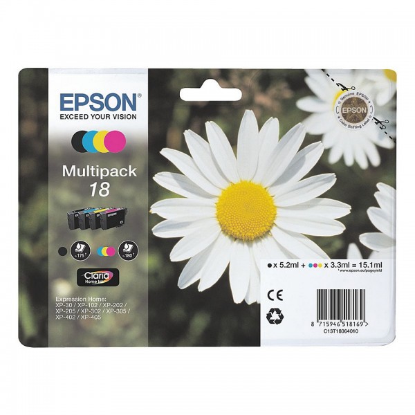 Epson Tinte Gänseblümchen 18 Multipack w für Expression Home XP-30 XP-102 XP-202 XP-205