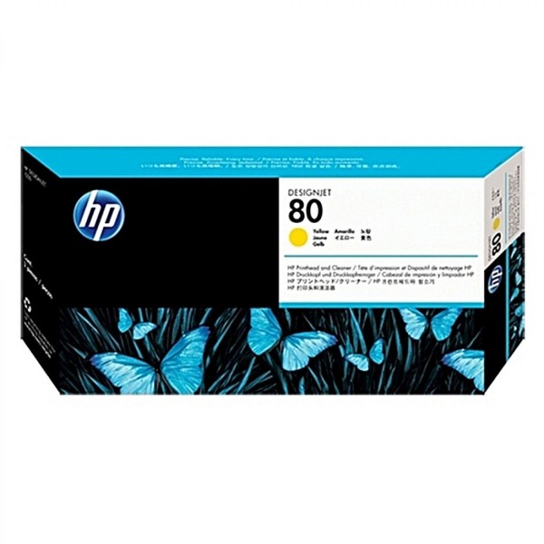 HP 80 Druckkopf Yellow DesignJet 1050C 1055CM C4823A incl. Druckkopfreiniger *ab Lager! **