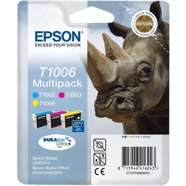 Epson Tintenpatronen T1006 Tri-Pack für Stylus SX600FW Stylus Office B40W BX600FW