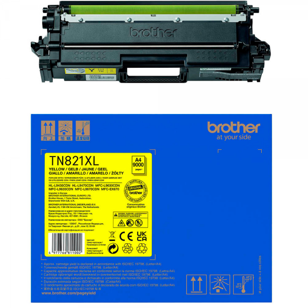 Brother TN-821XL Y Toner Yellow HL-L9430CDN L9470CDN L9470CDNT MFC-L9630CDN MFC-L9670CDN