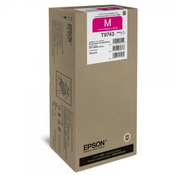 Epson T9743 Tintenpatrone Magenta XXL WorkForce Pro WF-C869