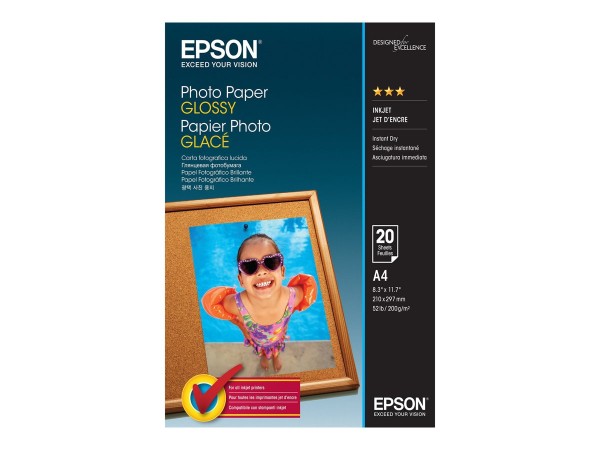 EPSON S042538 Fotopapier glänzend 200g/m² A4 20 Blatt 1er-Pack