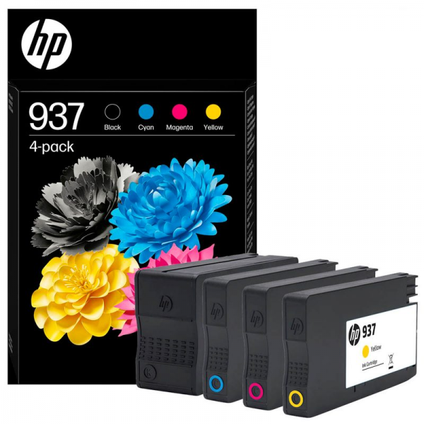 HP 937 4er-Pack CMYK 6C400NE HP OfficeJet Pro 9120e MFP Multipack Original