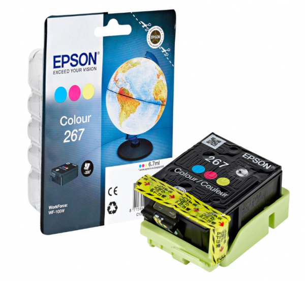 Epson T267 Tinte Colour cyan, yellow, magenta für Epson WF-100W WF-110W T26704010 Multipack