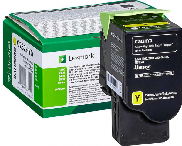 Lexmark Toner yellow C232HY0 C2325dw C2425dw C2535dw MC2325 MC2425 MC2535 MC2640adwe