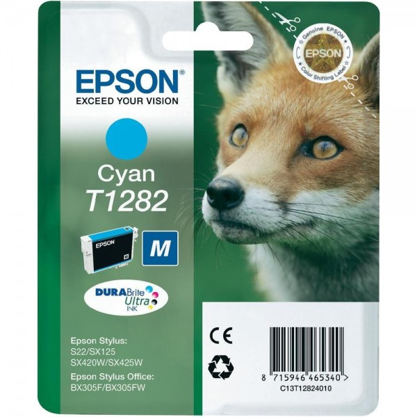 Epson Tinte Fuchs Cyan T1282 für SX125 SX420W BX305F