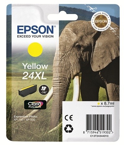 Epson Tintenpatrone 24XL Yellow für Expression Photo XP-750 XP-850