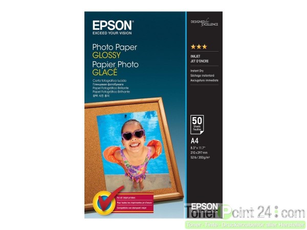 EPSON S042539 Fotopapier glänzend A4 50 Blatt 1er-Pack