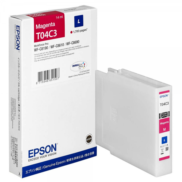 Epson T04C340 Tinte L magenta WorkForce Pro WF-C8190 WF-C8610 C13T04C340