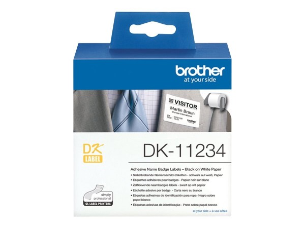 Brother P-Touch DK-11234 60 mm x 86 mm Einzeletiketten schwarz auf weiß