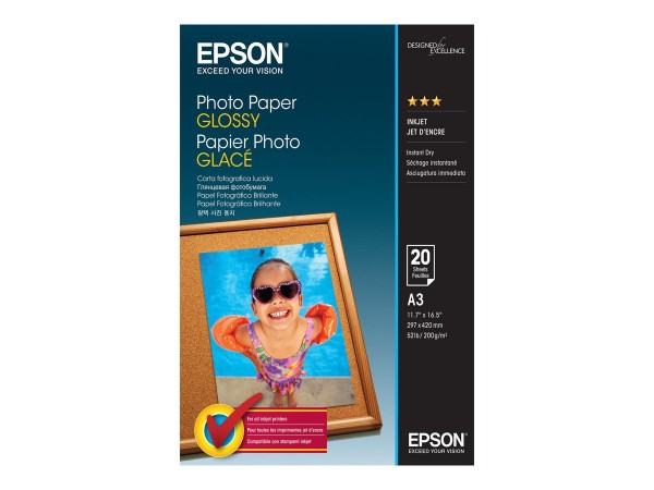 EPSON S042536 Fotopapier glänzend A3 20 Blatt 1er-Pack