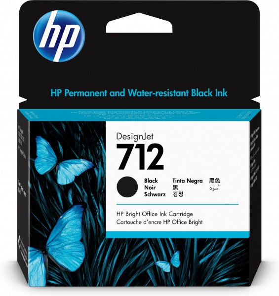 HP 712 Tinte schwarz 3ED71A 80 ml für DesignJet T210 T230 T650