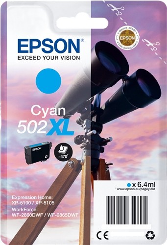 Epson 502XL Tinte Cyan C13T02W24020 Expression Home XP-5100 XP-5105 WorkForce WF-2860DWF WF-2865DWF