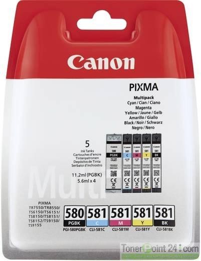 Canon Tinte Multipack PGI-580 für PIXMA TR7550 TR8550 TS9150 2078C005