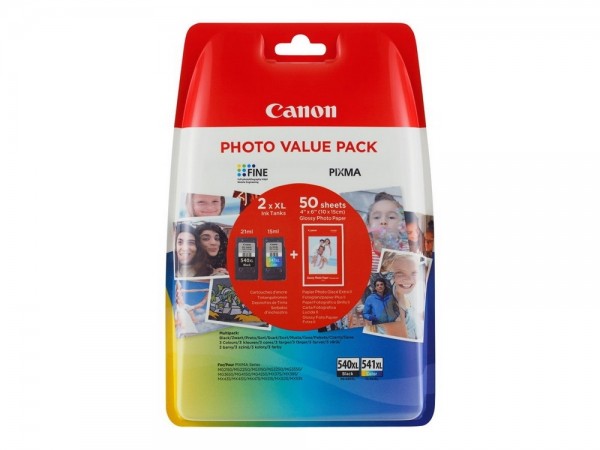 CANON PG-540XL + CL541XL Multipack 4x6 Fotopapier GP-501 MX375 MX435 MX515 MG2140 3140 4140