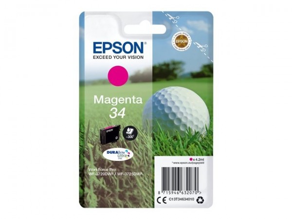 Epson Tintenpatrone T34 Magenta für WorkForce Pro WF-3720DWF WF-3725DWF