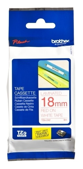 Brother P-Touch TZE-252 rot auf weiss 24mm Brother P-Touch PT-1400 PT-1500pc PT-P750WVP