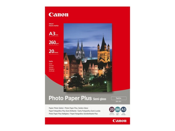 Canon Plus SG-201 semi glänzend Fotopapier inkjet 260g/m² A3 20 Blatt 1er-Pack