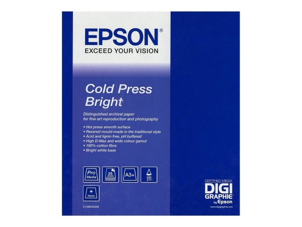 EPSON S042310 Cold press bright inkjet 340g/m² A3+ 25 Blatt 1er-Pack