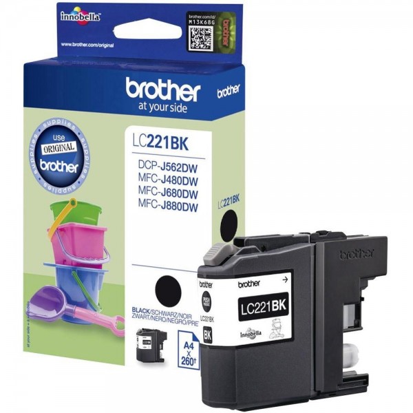 Brother LC221BK Tintenpatrone Black DCP J562DW MFC-J480 MFC-J680 J880