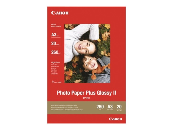 Canon PP-201 plus Fotopapier 260g/m² A3 20 Blatt 1er-Pack professionelle Ausdrucke