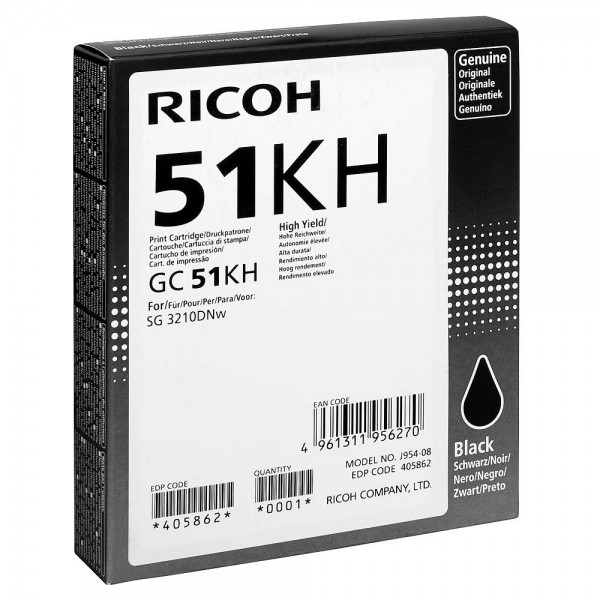 Ricoh Tintenpatrone GC 51KH schwarz 405862 für Ricoh SG 3210DNw