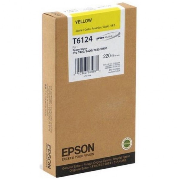 Epson Tintenpatrone T6124 gelb für Stylus Pro 7400 Pro 7450 Pro 9400 Pro 9450