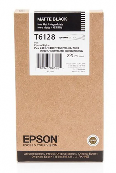 Epson Tintenpatrone T6128 schwarz matt für Stylus Pro 7400 Pro 7450 Pro 9400 Pro 9450 C13T612800
