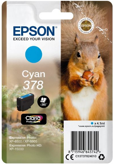 Epson T378 Tinte Cyan Expression Photo XP-8500 XP-8505 C13T37824010