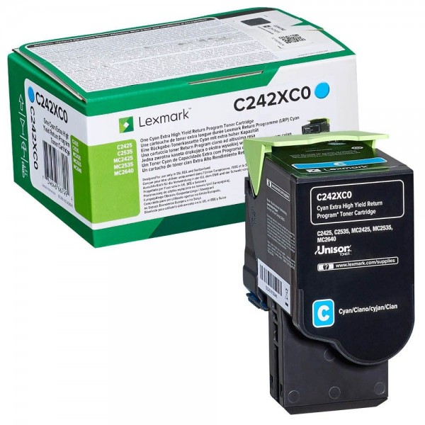 Lexmark Toner cyan C242XC0 für C2425dw C2535dw MC2425adw MC2535adwe MC2640adwe